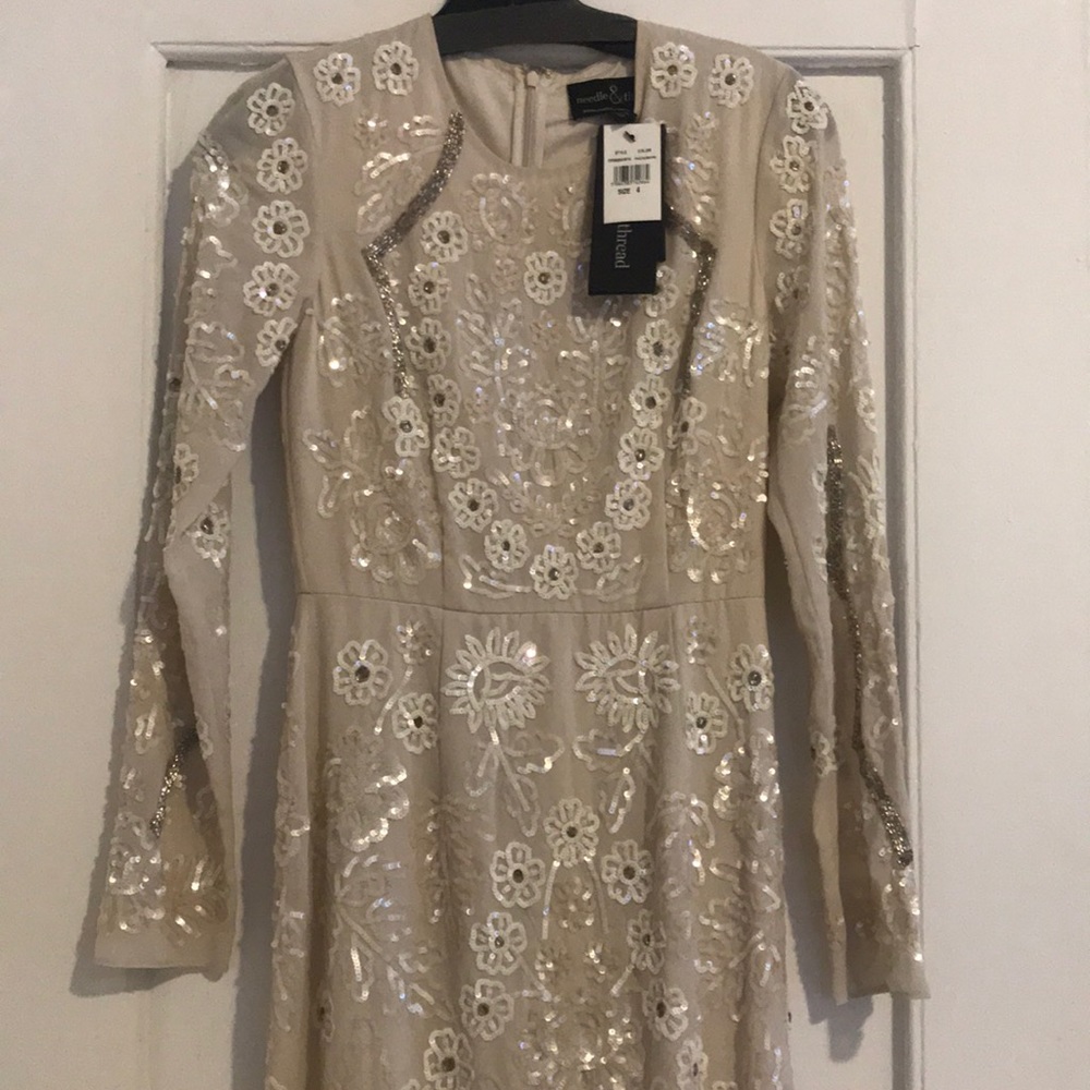 Needle and Thread beaded cream gown